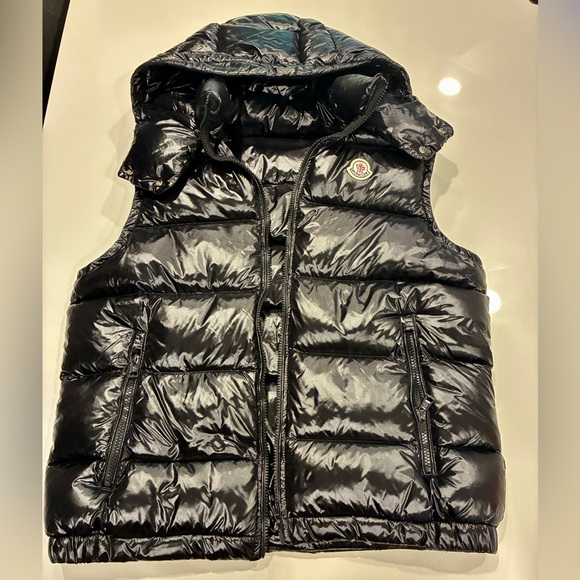 Moncler Bormes Glossy Hooded Down Vest - Picture 1 of 4